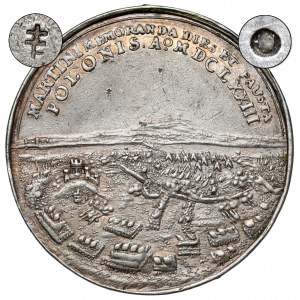 Jan III Sobieski, Medal Oblężenie Chocimia 1673 - ex. POTOCKI - rzadkość