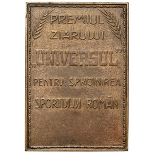 Romania, Plaque ND - Premiul Ziarului UNIVERSUL Pentru Spriijinirea Sportului Romãn