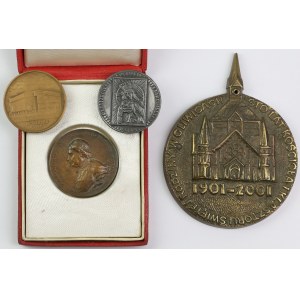 Sada medailí vrátane odliatku Konarského medaily (4 ks)