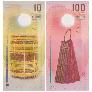 Maldives, 10 and 100 Rufiyaa 2018 - polymers (2pc)