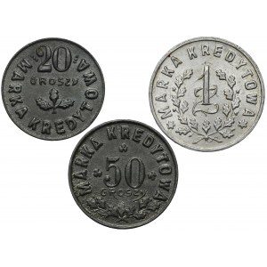 Kowel, 50. Infanterieregiment der Grenzlandschützen, 20 Pfennige - 1 Zloty (3 Stck.)