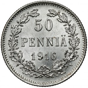 Finland / Russia, Nicholas II, 50 penniä 1916