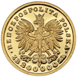 ZŁOTY Tryptyk 200.000 złotych 1990 Kościuszko - nakład 13 sztuk (!)