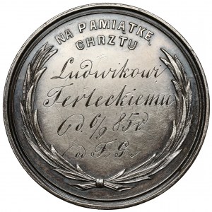 Baptismal medal In commemoration of baptism 1885. - silver