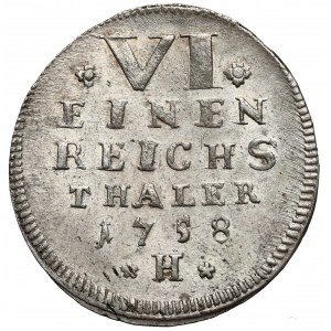 Sachsen-Hildburghausen, Ernst Friedrich Karl, 1/6 thaler 1758-H