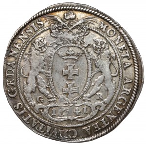 Vladislav IV Vasa, tolar Gdaňsk 1641 GR - velmi vzácné