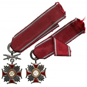 PSZnZ, Silver Cross of Merit - Spink&amp;Son miniatures, set (2pcs)