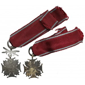 PSZnZ, Srebrny Krzyż Zasługi - miniatury Spink&Son, zestaw (2szt)