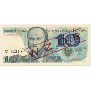 10 zloty 1982 - MODEL - A 0000000 - No.0221