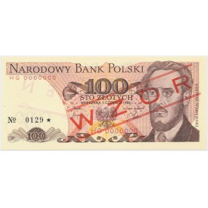 100 zloty 1982 - MODEL - HG 0000000 - No.0129