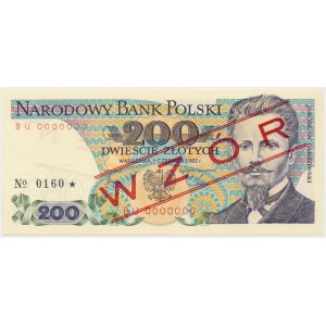 200 zł 1982 - WZÓR - BU 0000000 - No.0160