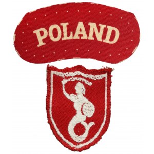 PSZnZ, 2 polnische Korps, Uniformabzeichen - Meerjungfrau und POLEN-Abzeichen (2 Stück)