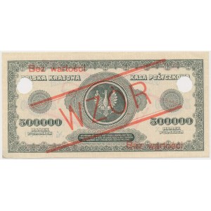 500,000 mkp 1923 - 6 číslic - Séria X - MODEL - perforácia