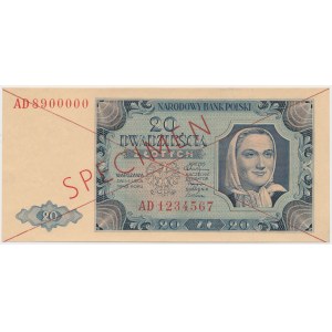 20 zloty 1948 - SPECIMEN - AD
