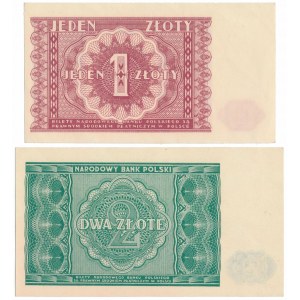 1 and 2 gold 1946 - set (2pcs)