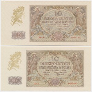10 złotych 1940 - Ser.J i Ser.L. (2szt)