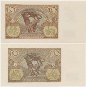 10 zlatých 1940 - Séria J a Séria L (2ks)