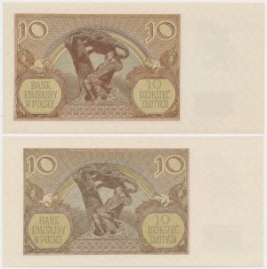 10 złotych 1940 - Ser.J i Ser.L. (2szt)