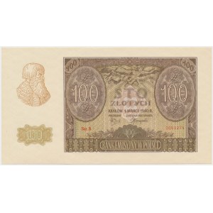 100 złotych 1940 - Ser.B - Falsyfikat ZWZ