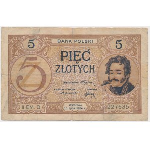 5 Zloty 1924 - II EM. D