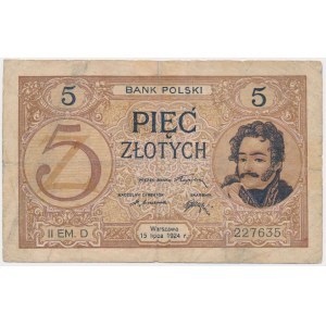 5 złotych 1924 - II EM. D