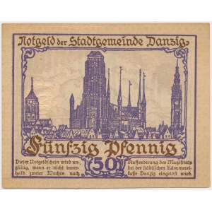 Danzig, 50 fenig 1919 - purple