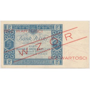 5 złotych 1930 - WZÓR - Ser.Z 0000000