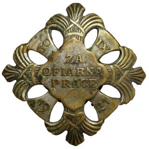 Odznak, Za obetavú prácu 30-IX-1921