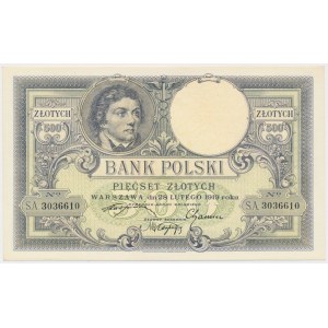 500 zlotých 1919 - vysoký čitateľ