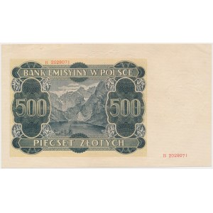 500 zloty 1940 - B - obverse without main printing