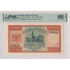 Gdaňsk, 1 000 guldenů 1924 - F