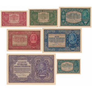 Zestaw 1/2 - 1.000 mkp 1919-1920 (7szt)