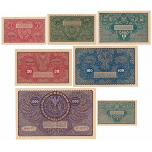 Set 1/2 - 1,000 mkp 1919-1920 (7pcs)