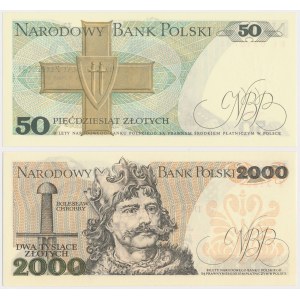 50 złotych 1975 i i 2.000 złotych 1977 - zestaw (2szt)