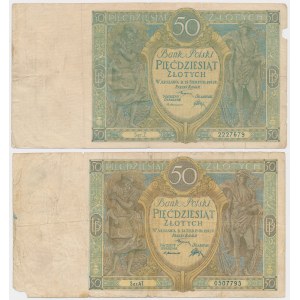 50 Zloty 1925 - Ser.Z und Ser.AT (2Stück)