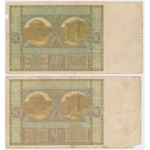 50 Zloty 1925 - Ser.Z und Ser.AT (2Stück)