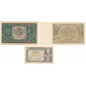 Sada poľských bankoviek 1919-1936 (3ks)