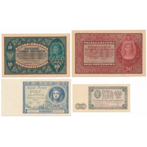Set of Polish banknotes 1919-1948 (4pcs)