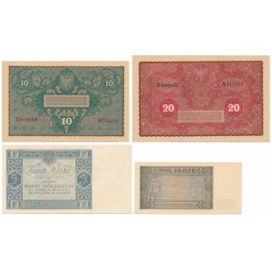 Satz polnischer Banknoten 1919-1948 (4 Stck.)