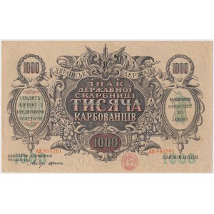 Ukrajina, 1 000 karbovek (1920) - AE - písmeno W