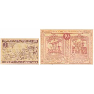 Dänemark, Haderslev - 2 und 10 Kronen 1927 (2Stück)