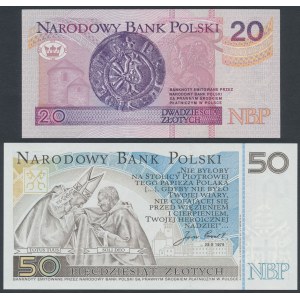 20 Zloty 1994 - YB (Ersatzserie) und 50 Zloty 2006 Johannes Paul II (2 Stk.)