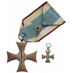 II RP, Pamätný odznak Kríž na sliezskej stuhe za statočnosť a zásluhy + miniatúra