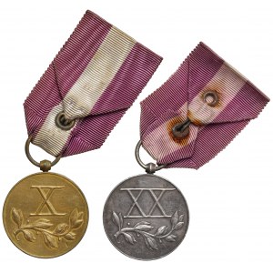 II RP, Medaille für langjährige Verdienste - Bronze (X) und Silber (XX) (2 St.)