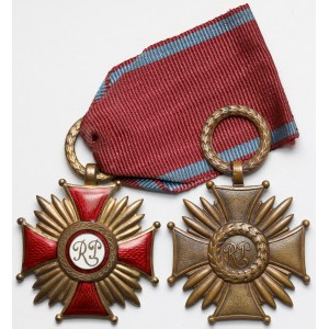 People's Republic of Poland, Gold and Bronze Cross of Merit - RP monogram, set (2pcs)
