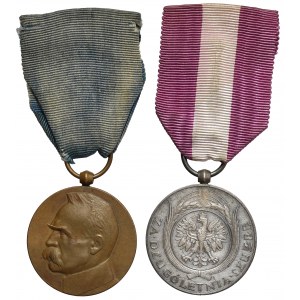 II RP, Medal X-lecia Odzyskanej Niepodległości i Medal za Długoletnią Służbę XX lat (2szt)