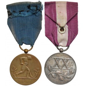 II RP, Medal X-lecia Odzyskanej Niepodległości i Medal za Długoletnią Służbę XX lat (2szt)