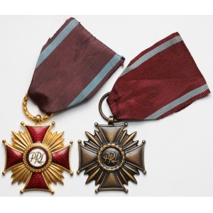 PRL, Gold- und Bronze-Verdienstkreuz - Monogramm PRL, Set (2 Stück)