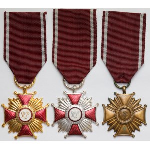 PRL / III RP, Krzyże Zasługi - monogram RP, zestaw (3szt)