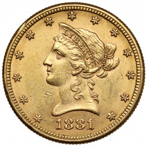 USA, 10 DOLARŮ 1881